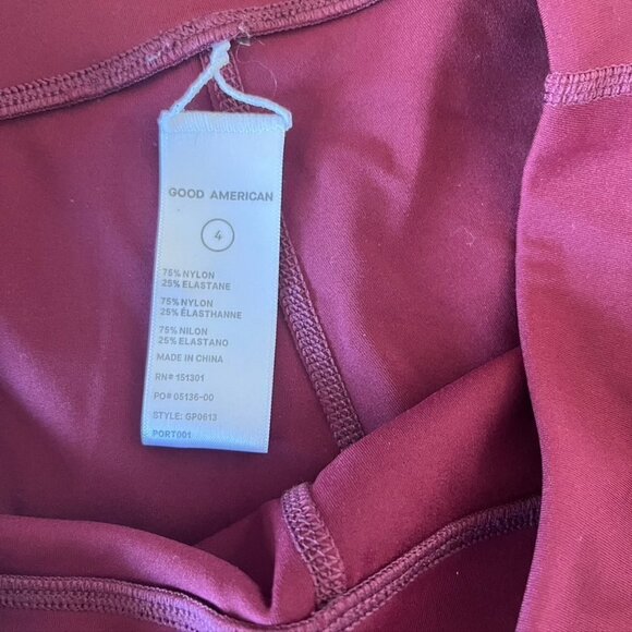 Good American Bonded Leggings Wine Active Workout Maroon Size 4 XL - Picture 13 of 14